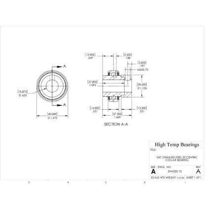 Picture of 5/8" 202 Stainless Mounted Eccentric Bearing Insert