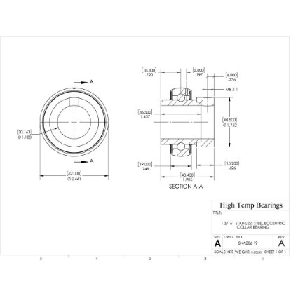Picture of 1-3/16" Stainless Mounted Eccentric Bearing Insert