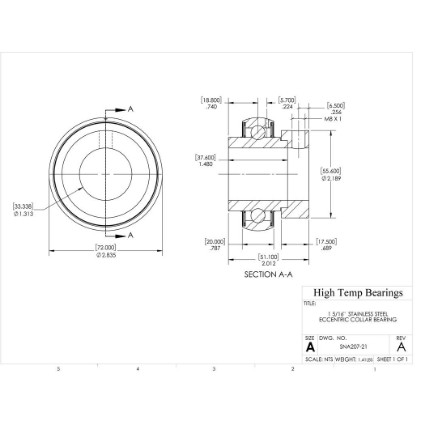 Picture of 1-5/16" Stainless Mounted Eccentric Bearing Insert