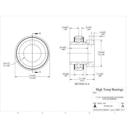 Picture of 1-7/16" Stainless Mounted Eccentric Bearing Insert