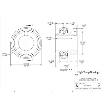 Picture of 1-9/16" Stainless Mounted Eccentric Bearing Insert