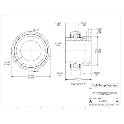 Picture of 1-3/4" Stainless Mounted Eccentric Bearing Insert