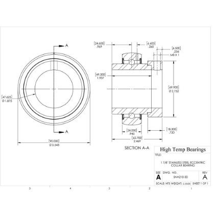 Picture of 1-7/8" Stainless Mounted Eccentric Bearing Insert