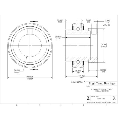 Picture of 2" 211 Stainless Mounted Eccentric Bearing Insert