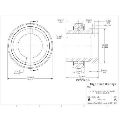 Picture of 2-1/8" Stainless Mounted Eccentric Bearing Insert