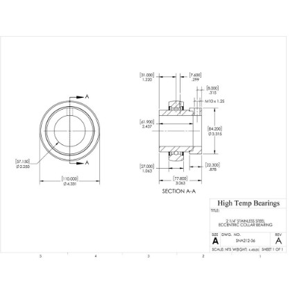 Picture of 2-1/4" Stainless Mounted Eccentric Bearing Insert