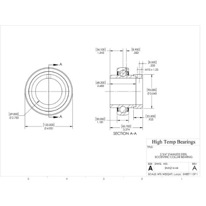 Picture of 2-3/4" Stainless Mounted Eccentric Bearing Insert