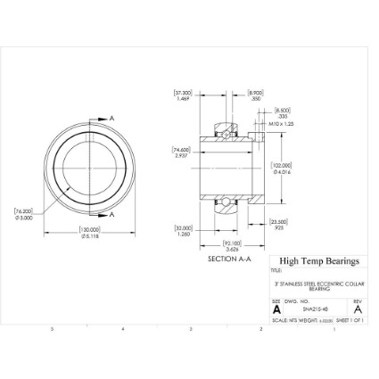 Picture of 3" Stainless Mounted Eccentric Bearing Insert