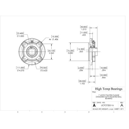 Picture of 1" Set Screw Mounted Pilot Flange Bearing