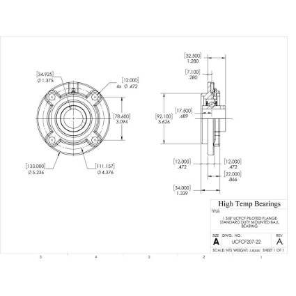 Picture of 1-3/8" Set Screw Mounted Pilot Flange Bearing