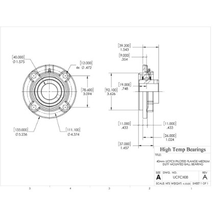 Picture of 40mm Medium Duty Mounted Pilot Flange Bearing