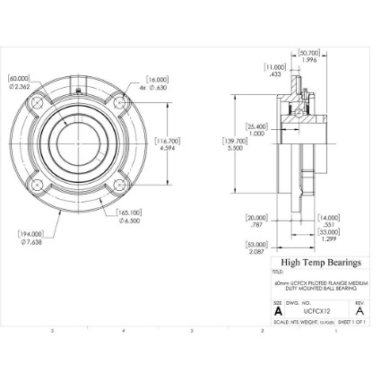 Picture of 60mm Medium Duty Mounted Pilot Flange Bearing