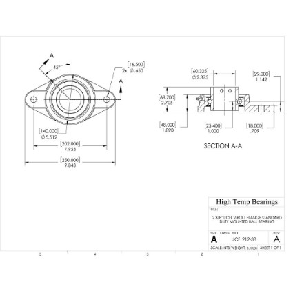 Picture of 2-3/8" Set Screw Mounted 2 Bolt Flange Bearing