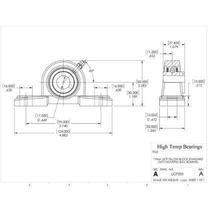 Picture of 17mm Set Screw Mounted Pillow Block Bearing