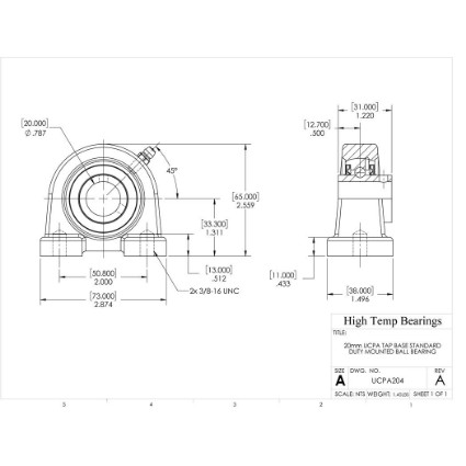 Picture of 20mm Set Screw Mounted Tapped Base Bearing