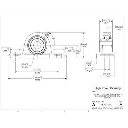 Picture of 5/8" 202 Set Screw Mounted Low Base Pillow Block Bearing