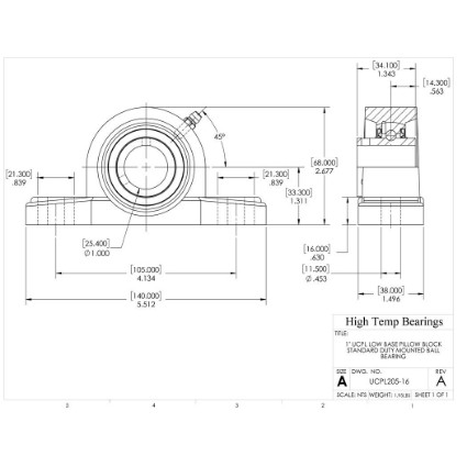 Picture of 1" Set Screw Mounted Low Base Pillow Block Bearing