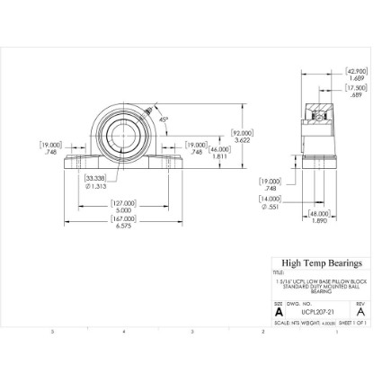 Picture of 1-5/16" Set Screw Mounted Low Base Pillow Block Bearing