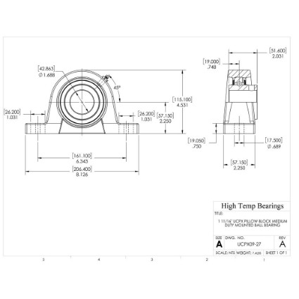 Picture of 1-11/16" Medium Duty Mounted Pillow Block Bearing