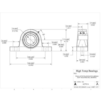 Picture of 70mm Medium Duty Mounted Pillow Block Bearing