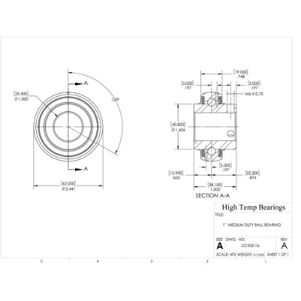 Picture of 1" Medium Duty Mounted Set Screw Bearing Insert