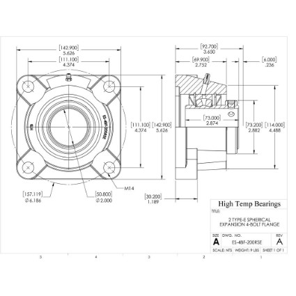 Picture of 2" Type E Expansion 4 Bolt Flange Heavy Duty Bearing