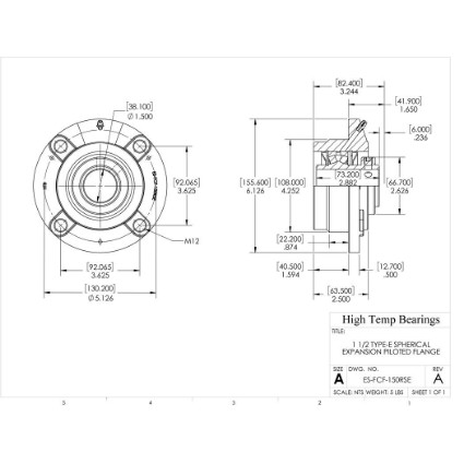Picture of 1-1/2" Type E Expansion Piloted Flange Heavy Duty Bearing