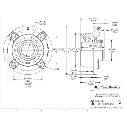 Picture of 40mm Type E Expansion Piloted Flange Heavy Duty Bearing