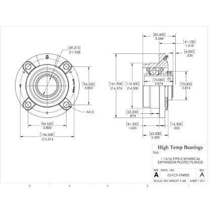 Picture of 1-15/16" Type E Expansion Piloted Flange Heavy Duty Bearing