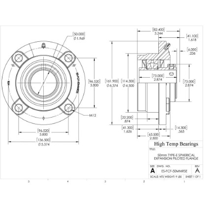 Picture of 50mm Type E Expansion Piloted Flange Heavy Duty Bearing