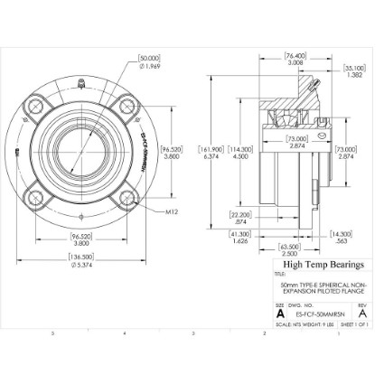 Picture of 50mm Type E Non Expansion Piloted Flange Heavy Duty Bearing