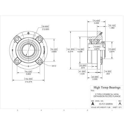 Picture of 2" Type E Non Expansion Piloted Flange Heavy Duty Bearing