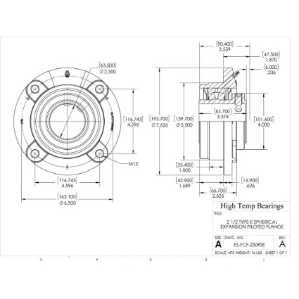 Picture of 2-1/2" Type E Expansion Piloted Flange Heavy Duty Bearing