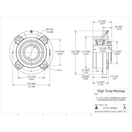 Picture of 2-11/16" Type E Non Expansion Piloted Flange Heavy Duty Bearing