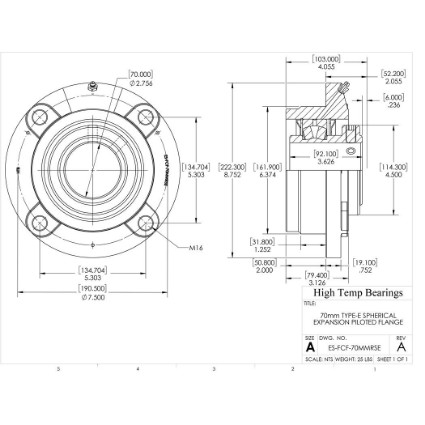 Picture of 70mm Type E Expansion Piloted Flange Heavy Duty Bearing