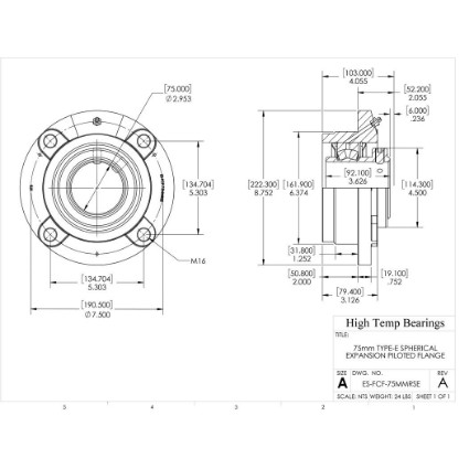 Picture of 75mm Type E Expansion Piloted Flange Heavy Duty Bearing