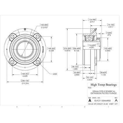 Picture of 100mm Type E Expansion Piloted Flange Heavy Duty Bearing