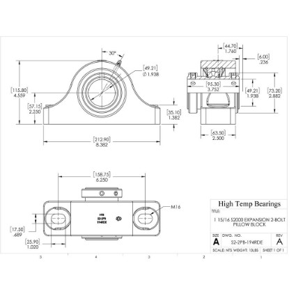 Picture of 1-15/16" S2000 Double Locking Expansion 2 Bolt Pillow Block Heavy Duty Bearing