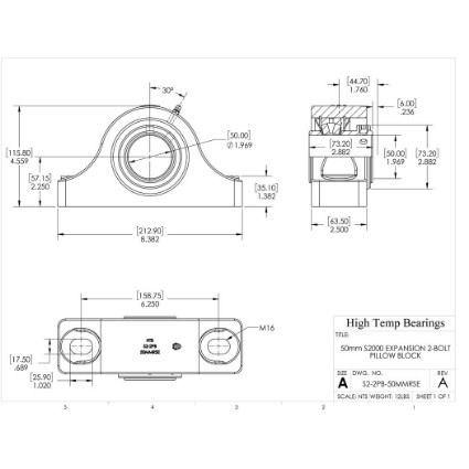Picture of 50mm S2000 Expansion 2 Bolt Pillow Block Heavy Duty Bearing