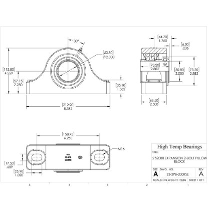 Picture of 2" S2000 Expansion 2 Bolt Pillow Block Heavy Duty Bearing