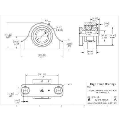 Picture of 2-7/16" S2000 Double Locking Expansion 2 Bolt Pillow Block Heavy Duty Bearing