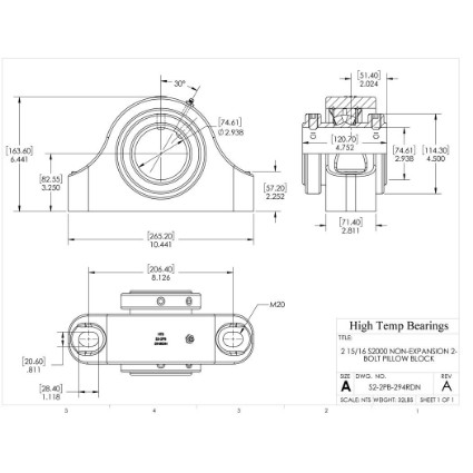 Picture of 2-15/16" S2000 Double Locking Non-Expansion 2 Bolt Pillow Block Heavy Duty Bearing