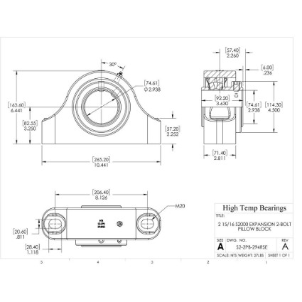 Picture of 2-15/16" S2000 Expansion 2 Bolt Pillow Block Heavy Duty Bearing