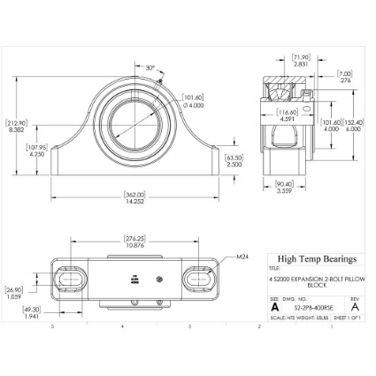 Picture of 4" S2000 Expansion 2 Bolt Pillow Block Heavy Duty Bearing