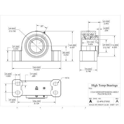 Picture of 2-3/4" S2000 Expansion 4 Bolt Pillow Block Heavy Duty Bearing
