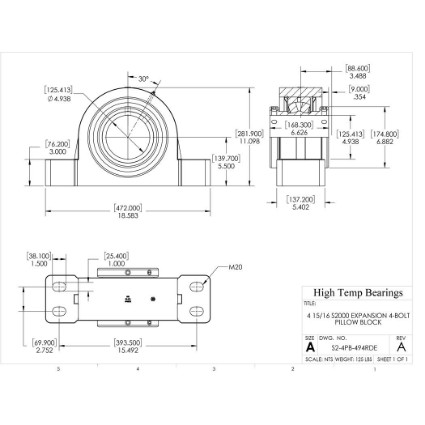 Picture of 4-15/16" S2000 Double Locking Expansion 4 Bolt Pillow Block Heavy Duty Bearing