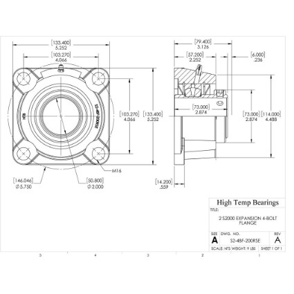 Picture of 2" S2000 Expansion 4 Bolt Flange Heavy Duty Bearing