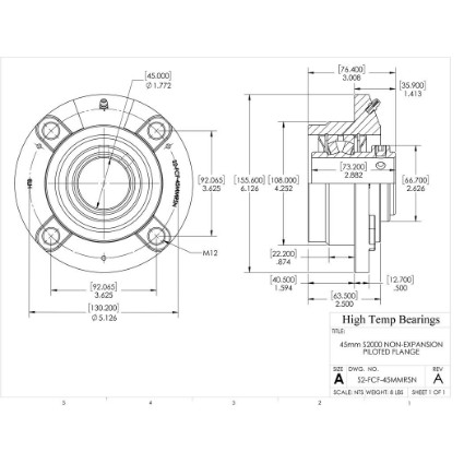Picture of 45mm S2000 Non Expansion Piloted Flange Heavy Duty Bearing