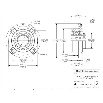 Picture of 2-3/16" S2000 Non Expansion Piloted Flange Heavy Duty Bearing