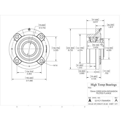 Picture of 70mm S2000 Non Expansion Piloted Flange Heavy Duty Bearing